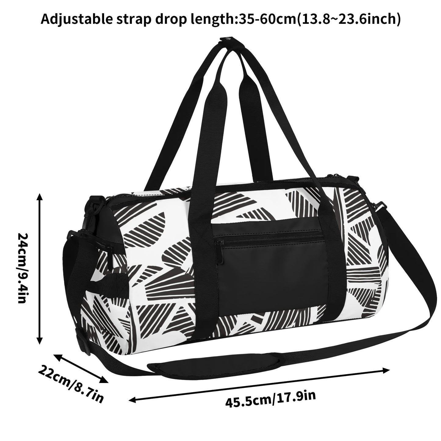 Black & White Abstract Fashion Luggage/Gym/Duffle Bag