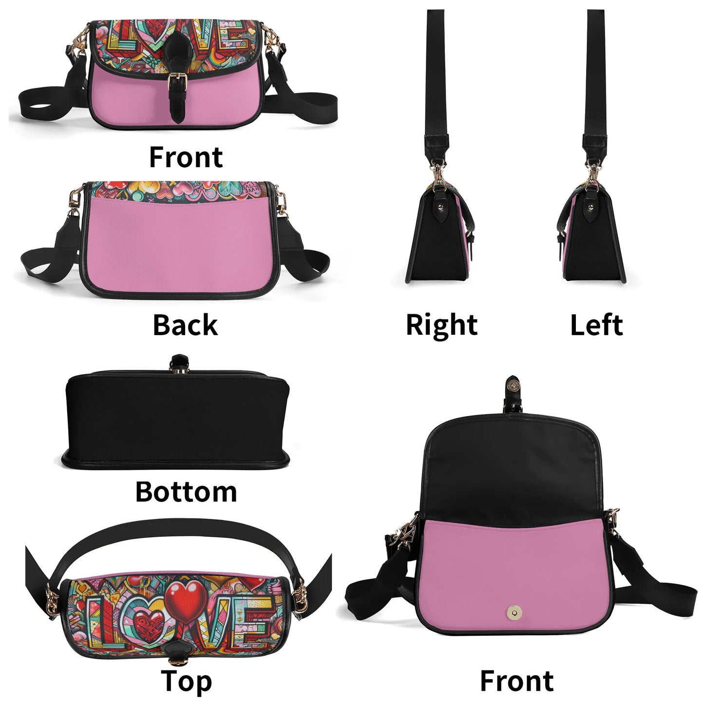Love Graffiti Chain Shoulder Bag