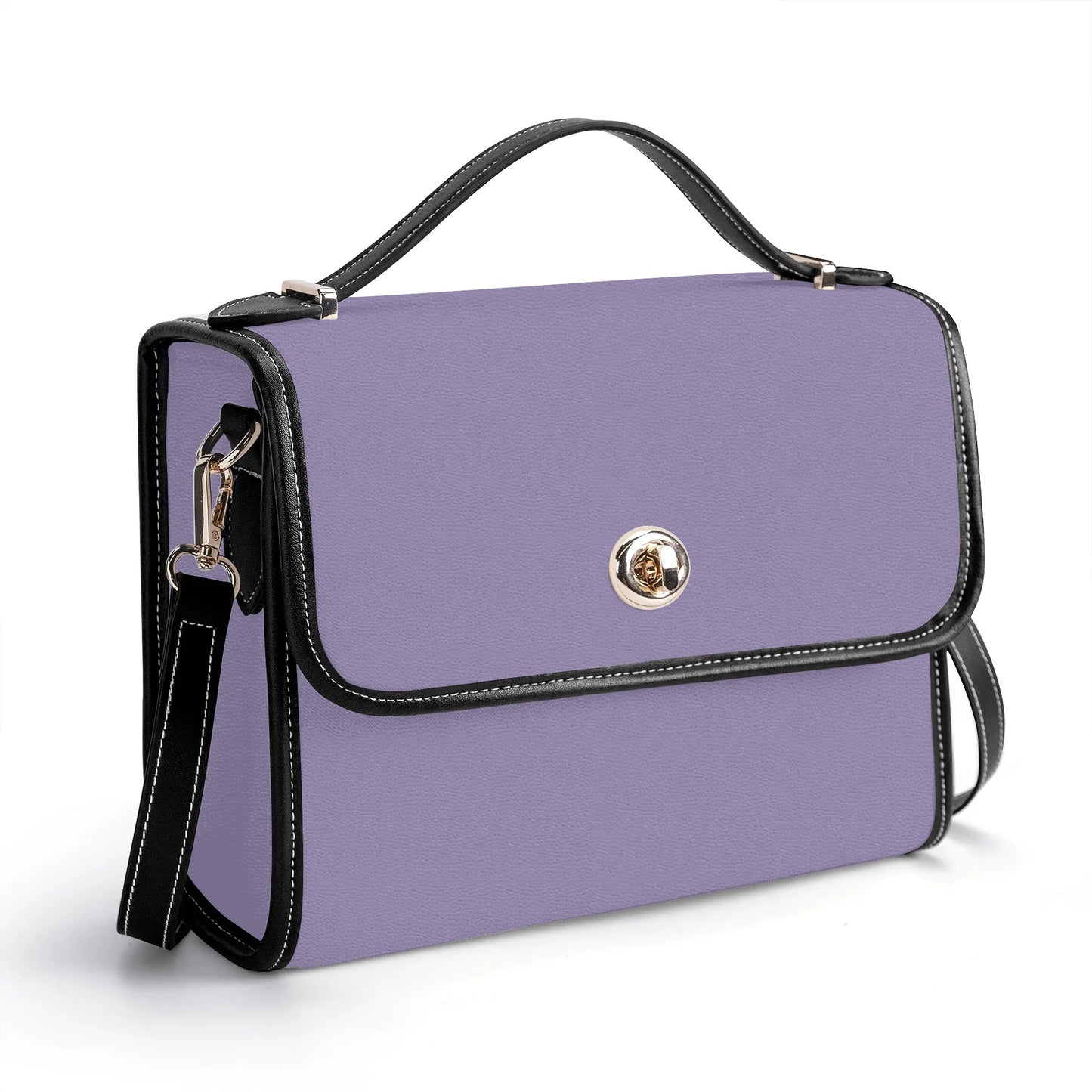 Lilac Leather Satchel Bag