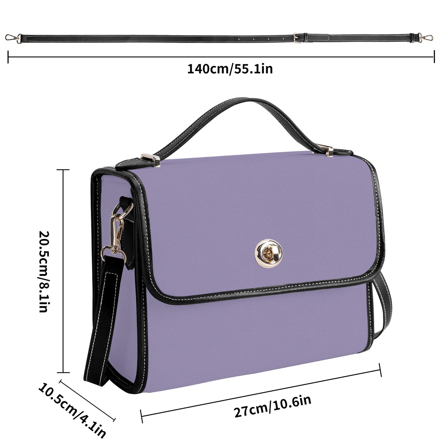 Lilac Leather Satchel Bag
