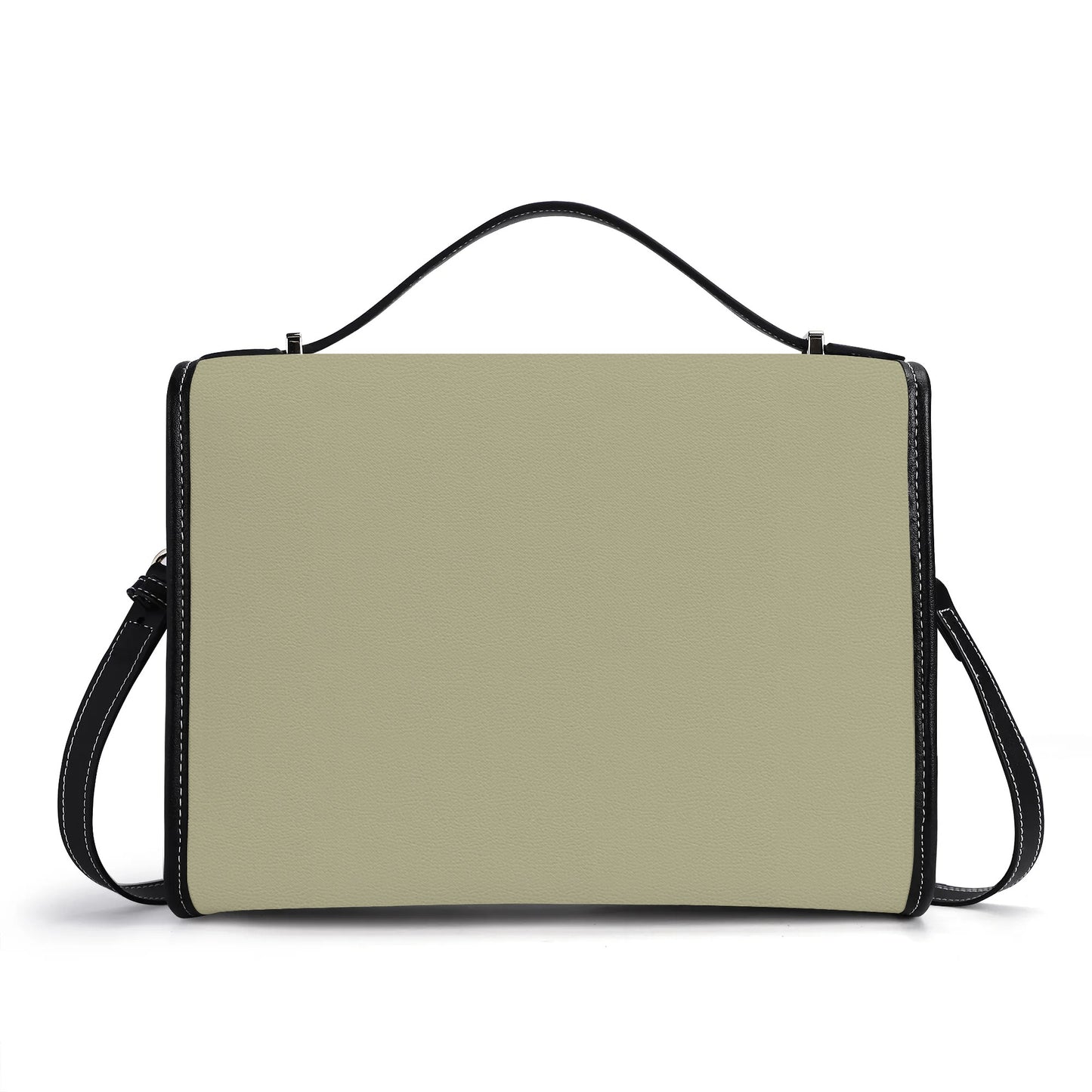 Beige Leather Satchel Bag