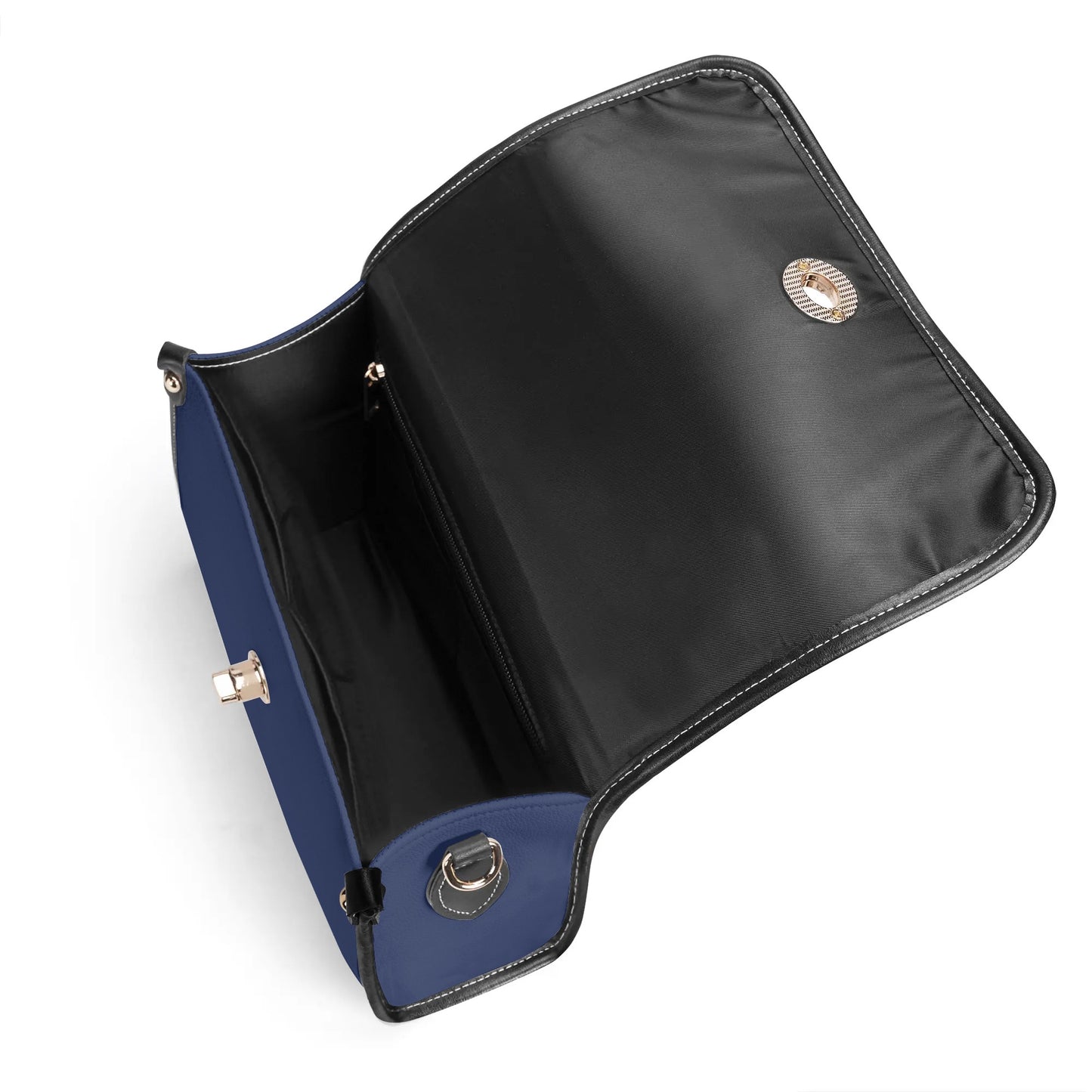 Navy Leather Satchel Bag