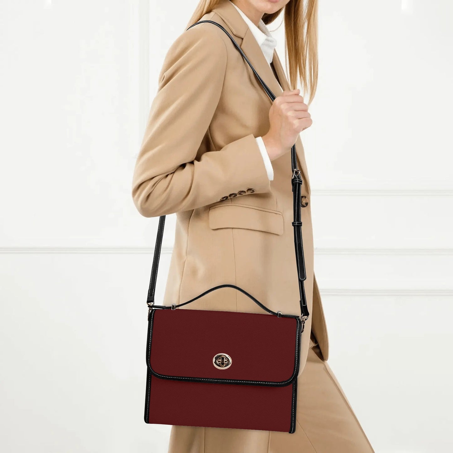 Burgundy Leather Satchel Bag
